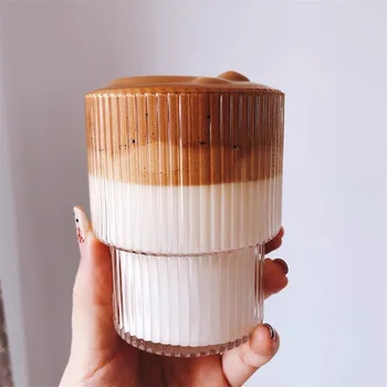 INS Stil Ceașcă de Sticlă Transparentă de Ceai și Cafea Halbă de Bere de Gheață Cupa Izolate cana de cafea Creative Lapte Cana Suc de