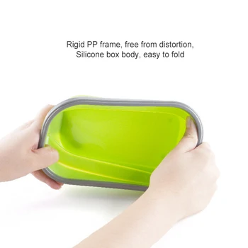 Instrumente De Bucatarie Pliabila Din Silicon De Calitate Alimentară Pliere Masa Bento Box Portabil Lunchbox Veselă De Masă Container Pentru Alimente Pentru Copii