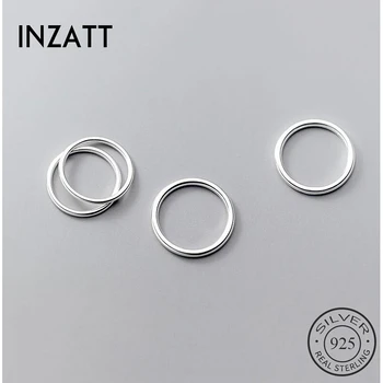 INZATT Real Argint 925 Inel Rotund Pentru Femei de Moda de Petrecere Minimalist Bijuterii Fine Punk Geometrice Accesorii Cadou
