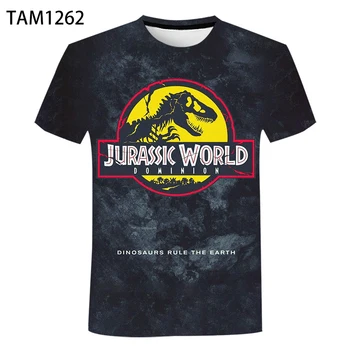 Jurassic Park 2021 Noi de Imprimare 3D pentru Bărbați Și Femei Vara Tricou Simplu Versatil Bumbac cu Maneci Scurte pentru Copii de Moda de top