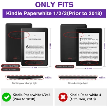 Kindle Paperwhite Caz Acoperire pentru Kindle Paperwhite 7/6/5-a Generație (2012/2013//2017 de Presă)- mai Deștept Sta HandStrip