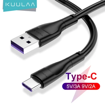 KUULAA USB de Tip C Cablu pentru Xiaomi POCO x3 Samsung S20 S10 Huawei P30 3A Încărcare Rapidă USB-C Cablu USB-C de Sincronizare a Datelor de Sârmă Încărcător