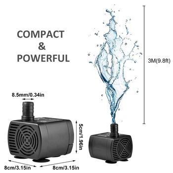 Liniște Mini Brushless DC Pompa de Apa 12V 5W 250L/H Lift 300cm Submersibile Fantana Acvariu care Circulă de economisire a energiei Cu Plug