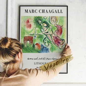 Marc Chagall Expoziție Muzeul Poster, Chagall Am Și Satul Panza Pictura, Retro Cubism Printuri De Arta, Galeria De Autocolante De Perete