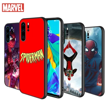 Marvel SpiderMan Art Cool Moale TPU Pentru Huawei P40 P30 P20 Pro P10 P9 P8 Lite RU E Mini Plus 2019 2017 Negru Caz de Telefon