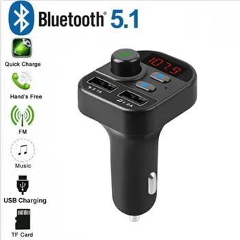 Masina Încărcător Wireless Bluetooth 5.1 Receptor Transmițător FM Incarcator Auto Adaptor Wireless, Radio MP3 Adaptor Auto Kit