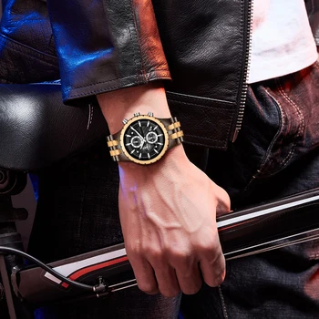 Mens Ceasuri de Top de Brand de Lux de Moda Cool de Lemn Cuarț Ceas de mână pentru Bussiness Om Elegant Deco Accesorii Cadouri