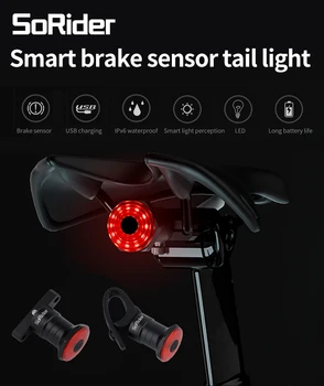 MEROCA Biciclete Inteligent Stop Senzor Inteligent de Lumină de Frână Road Bike MTB rezistent la apa-Spate, stopuri