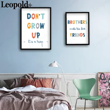 Minimalist Modern Alfabet Poster Pânză De Culoare Prieten Englez Pictura Arta De Perete Dormitor Pentru Copii Decor Acasă