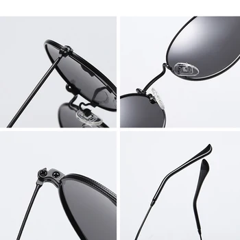 MIZHO de Brand UV Protectie ochelari de Soare Polarizat Femei Oval Gradient Cadru de Metal Punk Ochelari de Soare Retro Strat de Ochelari Om 2021