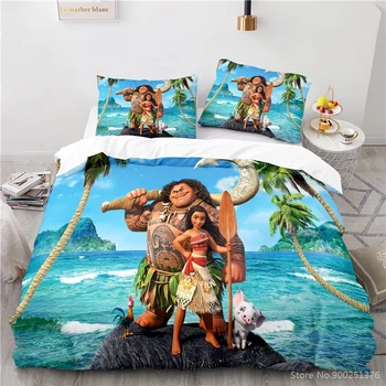 Moana Maui Ocean 3D Imprimate Set de lenjerie de Pat Queen King Size Carpetă Acopere Set Fular Acoperă cu fata de Perna Set Home Textile Cadou