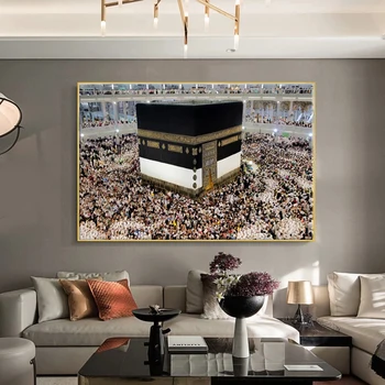 Moderne, Islam, Musulman Stil Art Panza Pictura Mecca Moschee Postere și de Imprimare Cuadros de Arta de Perete de Imagine pentru Camera de zi Decor Acasă