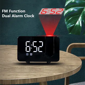 Multi-funcțional Smart LED Digital Ceas cu Alarmă cu Radio FM /Timp Funcția de Proiecție/Interfață Usb/Încărcare Telefon Mobil