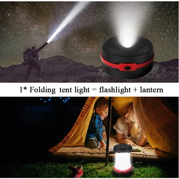 Multifunctional Pliabil Cort Exterior Lumini LED Portabil în aer liber Lanterna Mini Lampa de Urgență Buzunar AA felinar Camping