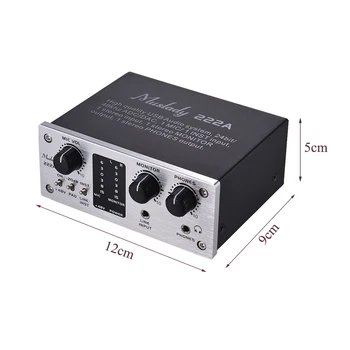 Muslady 222A 2-Canal Audio USB Sistem de Interfață Externă placa de Sunet +48V phantom power DC 5V de Alimentare pentru Computer
