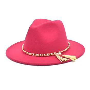 Măsline pălării roșii margine largă Panama pălărie de fetru pentru bărbați jazz pălărie biserica capacul de sus britanice femei pălării pălării pentru bărbați шляпа женская