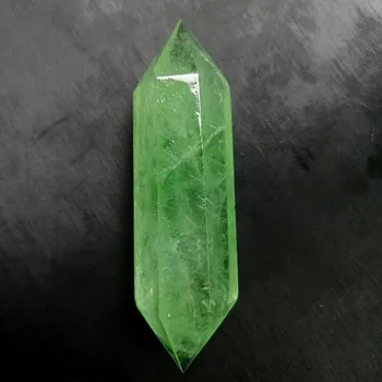 Naturale fluorit verde dublu subliniat prismă hexagonală pandantiv cristal energie specimen piatră de vindecare