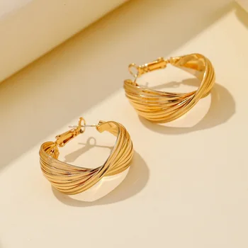 NEULRY Vintage, Minimalist Ureche Buclă de Aur Cercei Chic poate fi Asortat cu o Varietate de Stiluri