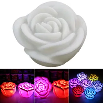 New Romantic Schimbarea LED Plutitoare de Flori de Trandafir Lumanare Lumina de Noapte de Nunta de Decorare BOM666