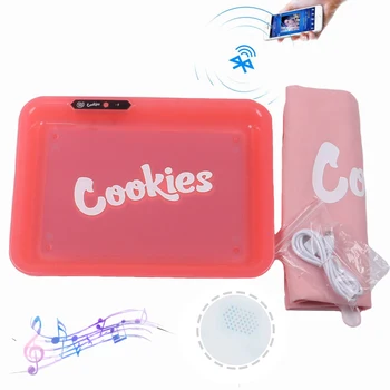 Newh cookie-uri de buruieni Tava de Rulare Upgrade Bluetooth cu Difuzor Vocea pentru Nefumători Accesorii LED-uri Cookie-uri Tăvi cu Geantă de mână