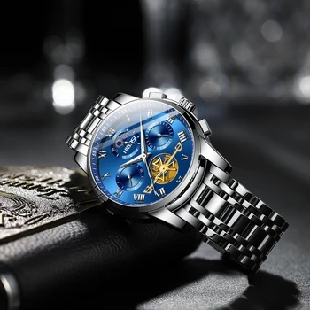 NIBOSI Tourbillon Mens Ceasuri de Top de Lux de Brand Nou de Cuarț Ceasuri de mana rezistent la apă, Cronograf Auto Întâlnire de Afaceri Ceas Relogio