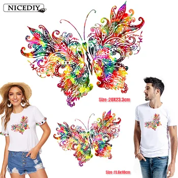Nicediy Floare Fluture Fier de Transfer Patch-uri Colorate Patch-uri pentru tricou Rochie Pulover Transfer Termic etichetele de pe Haine