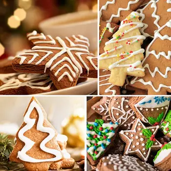 Noi 4buc Crăciun 3D tridimensional de Biscuiti Mucegai Set Gri DIY Bicarbonat de Mucegai Crăciun Tăietori Cookie 2021 Anul Nou Bakeware