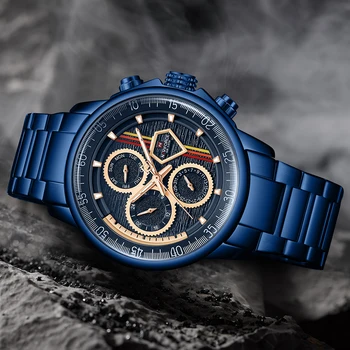 Noi NAVIFORCE Moda Blue Mens Ceasuri de Top de Brand de Lux din Oțel de sex Masculin Ceas Sport rezistent la apa Cuarț Ceas pentru Bărbați Relogio Masculino
