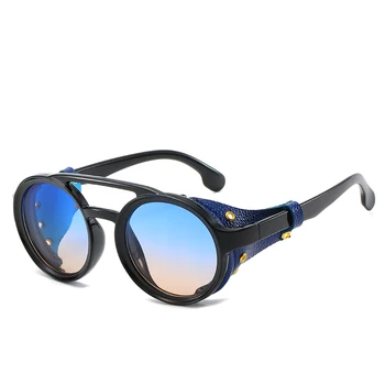 Noi Steampunk ochelari de Soare Brand Design Rotund ochelari de soare Barbati Femei Vintage Punk ochelari de Soare UV400 Shades Ochelari de Oculos de sol