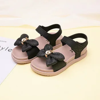 Noi Vara Sandale pentru Copii Papion Copii Pantofi Fete Sandale Copii coreeană Petrecere Printesa Moale Pantofi de Plaja Solid Pentru 2-8 Ani
