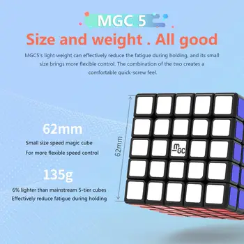 Noi Yongjun MGC 5x5x5 Magnetic Viteză Magic Cube YJ MGC5 Magneți Viteza Cuburi 5x5 Jucarii Educative MGC 5 Neo Cube