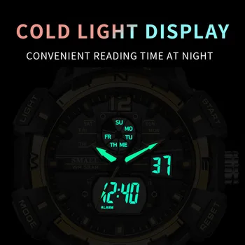 Noul Ceas Sport SMAEL Impermeabil Ceasuri Cuarț Circulație Digital cu LED-uri Lumina Cronometru Ceas Deșteptător Bărbați Ceasuri Militare