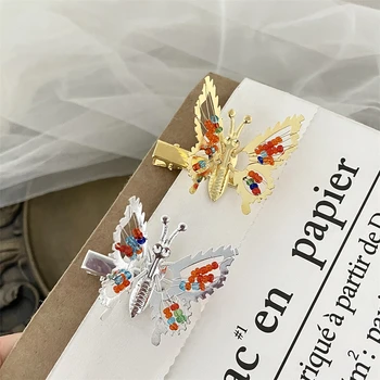 Noul Metal De Aur Gol Fluture Agrafe De Par Pentru Femei Fete Manual Ornament De Par Clip Agrafă De Păr Banda De Susținere Accesorii De Par De Moda