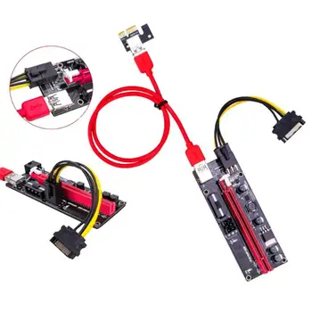 Noul PCI-E pcie Riser 009 Express 1X, 4x, 8x, 16x Extender PCI E USB Coloană 009S Dual 6pini Card Adaptor SATA 15pin pentru BTC Miner