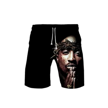 Nouă Bărbați Gangsta Rap 2Pac 3D Tupac, Costume de baie, pantaloni Scurți, Trunchiuri de Plaja Bord pantaloni Scurți de Înot Pantaloni de Funcționare Sport Surffing Cool pantaloni scurți