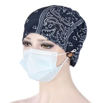 Paisley Musulman Pălărie de Imprimare Pentru Femeile cu Cancer Chimioterapie Pălărie Întinde Turban Folie Cap Cu Butoane Cap de Somn articole pentru acoperirea capului gorras mujer A40