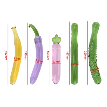 Penis Artificial Legume Fructe Anal Plug Margele de Sticla Dop de Fund Banana Vibrator Vinete Vibratoare Jucarii Sexuale pentru Barbati Femei