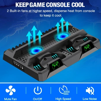 Pentru PS4/PS4 Slim/PS4 Pro Dual Controller Charger Consola Vertical Stand de Răcire Stație de Încărcare de Răcire Ventilator Pentru Playstation 4