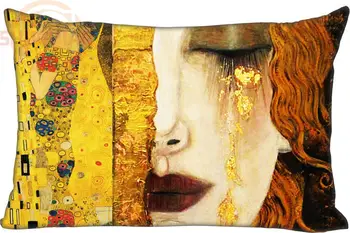 Personalizat fata de Perna Pictura Artist&Gustav Klimt dreptunghi cu Fermoar Pernă Pernă Caz Acoperire 45x35cm(O Parte) Tipărite
