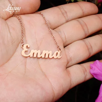 Personalizate Personalizate Numele colier din oțel Inoxidabil 304 farmece pandantiv Emma colierul Mamei cadou de Crăciun