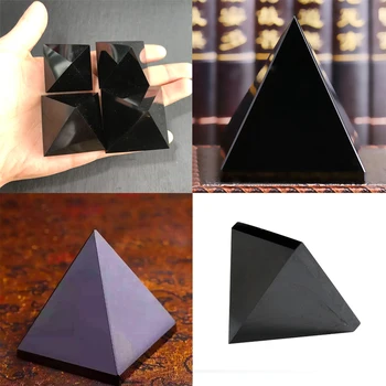 Piramida De Vindecare De Cristal Natural Negru Obsidian Cristal De Cuarț Pentru Decor Acasă Meserii Lucios Suprafața De Pietre Și Cristale