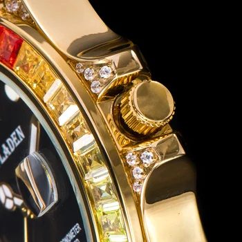PLADEN Men ' s Argint Cuarț Ceasuri de Lux AAA Culoare Ceas Piața Diamant Anti-Șoc Rece Luminos Ceas Sport Moderne Montre