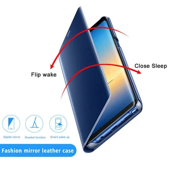 Poco X3 NFC F2 Pro Caz Smart Mirror Flip Cazuri Pentru Xiaomi Mi 10 9 Lite Redmi Nota 9 9 8 Pro 8T 8A 9A 9C Stand de Carte Coque Acoperi