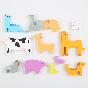 Puzzle din lemn Jigsaw Puzzle Formă de Jucărie de Învățare Cadouri pentru Copii, Copii mici cu Vârsta de 2+