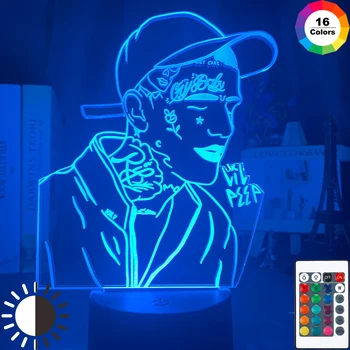 Rapperul American Lil Peep Led Lumina de Noapte pentru Decoratiuni Colorate Veioza Cadou pentru Fanii Dropshipping 3d Lampa de Celebritate