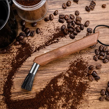 Rasnita De Cafea De Curățare Perie Cu Peri Naturali Șnur Mașină De Cafea Perie Instrument De Curățare Pentru Barista Bucătărie Acasă