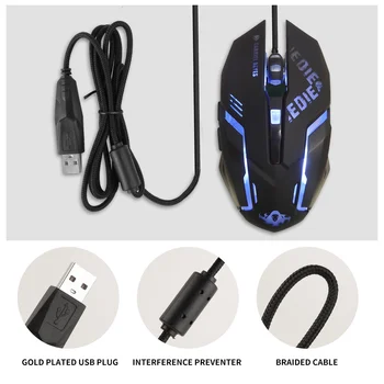 Respirație LED USB cu Fir Mouse Optic 2400dpi PC, Laptop, Calculator Desktop 6 Butoane Șoareci de Jocuri pentru OW DVA overwatch Dropshipping