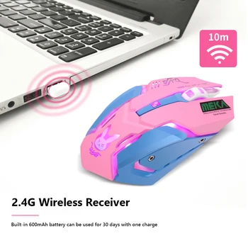 Respirație LED Wireless USB Mouse Optic 2400dpi Mut PC, Laptop 6 Butoane Șoareci de Jocuri pentru OW DVA overwatch Dropship