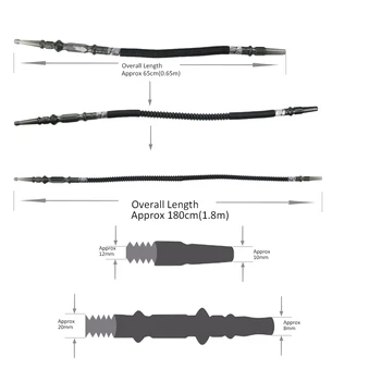 Retractabil Narghilea Arab narghilea Narghilea Narghilea Furtun Nargile Chicha Acrilic Conector pipe mai Lungi Dimensiune 180cm