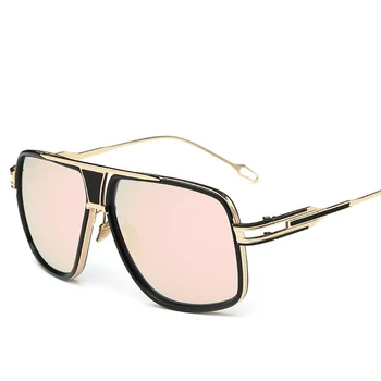 Retro Bărbați ochelari de Soare Patrati 2019 Doamnelor Design de Brand de Moda Supradimensionate Aliaj de Aur Cadru Scut Ochelari Iubitorii de Stil UV400